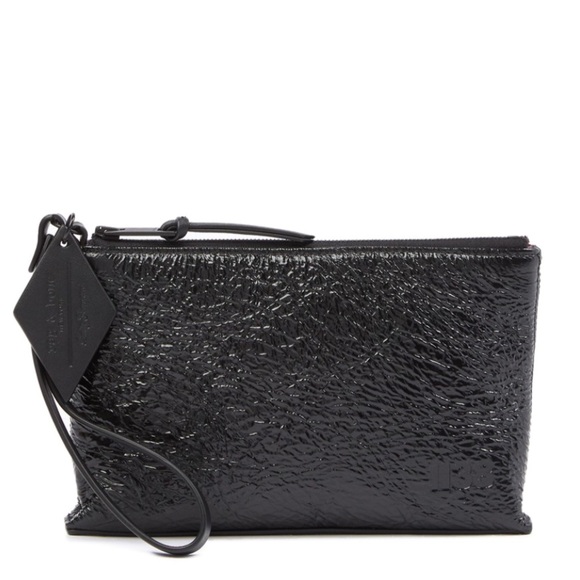 rag & bone Handbags - Rag & Bone Textured Patent Leather Vader Wristlet